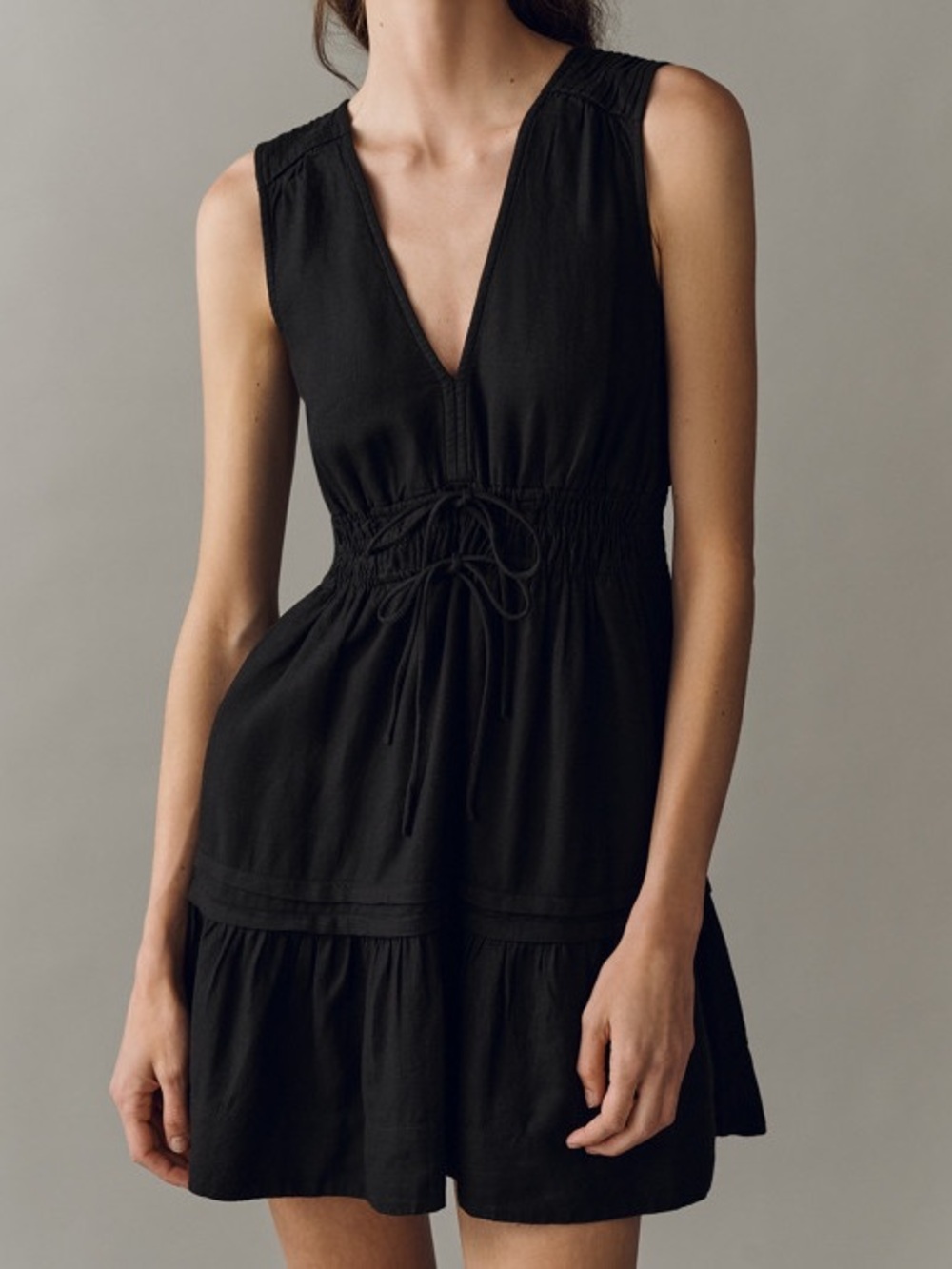 Anthropologie Somerset Linen Sleeveless Mini Dress